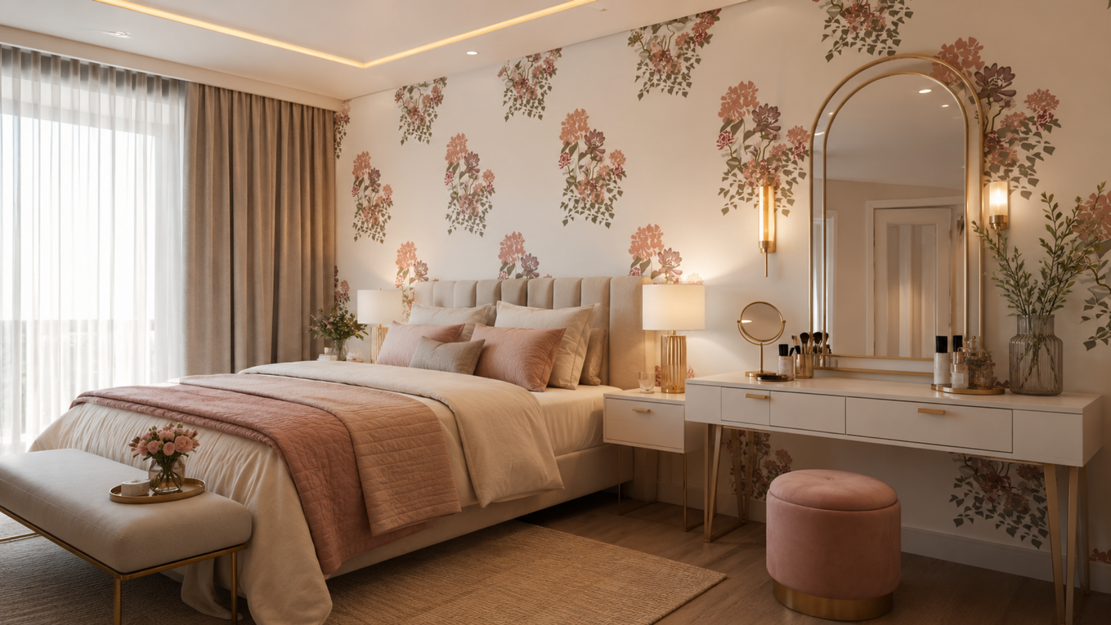 Papel mural personalizado con diseño Floral — diseño ilustrado y vectorizado de Artbyflopy