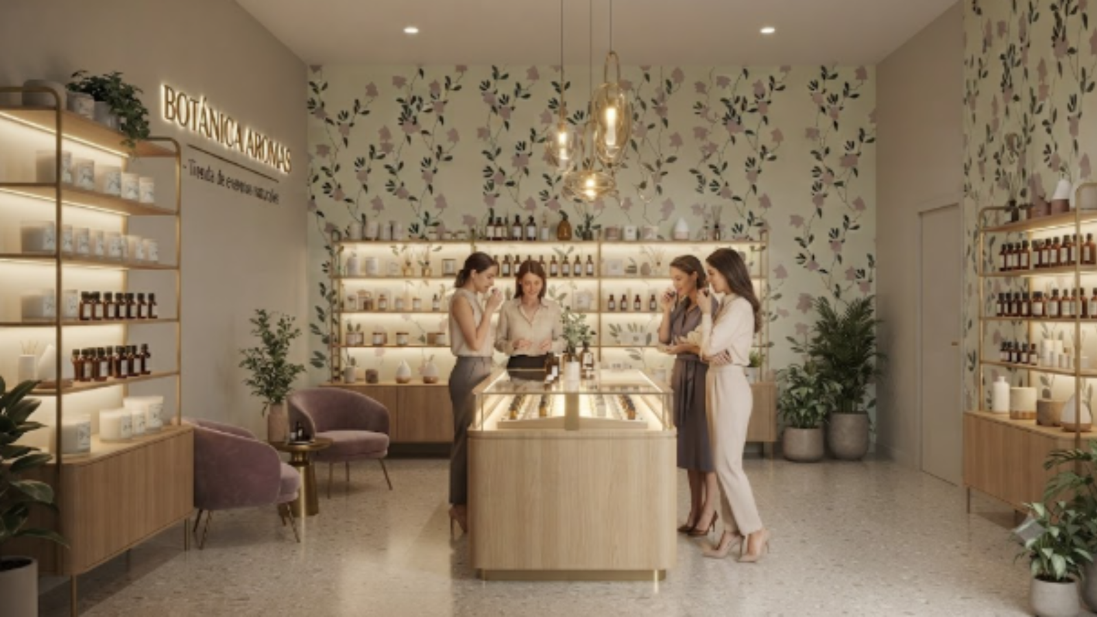 Papel mural personalizado con diseño Flores — diseño ilustrado y vectorizado de Artbyflopy