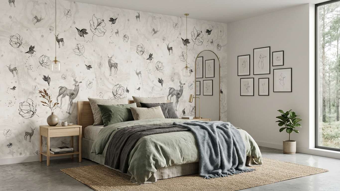 Patrón Aves y flores de la Colección Artbyflopy